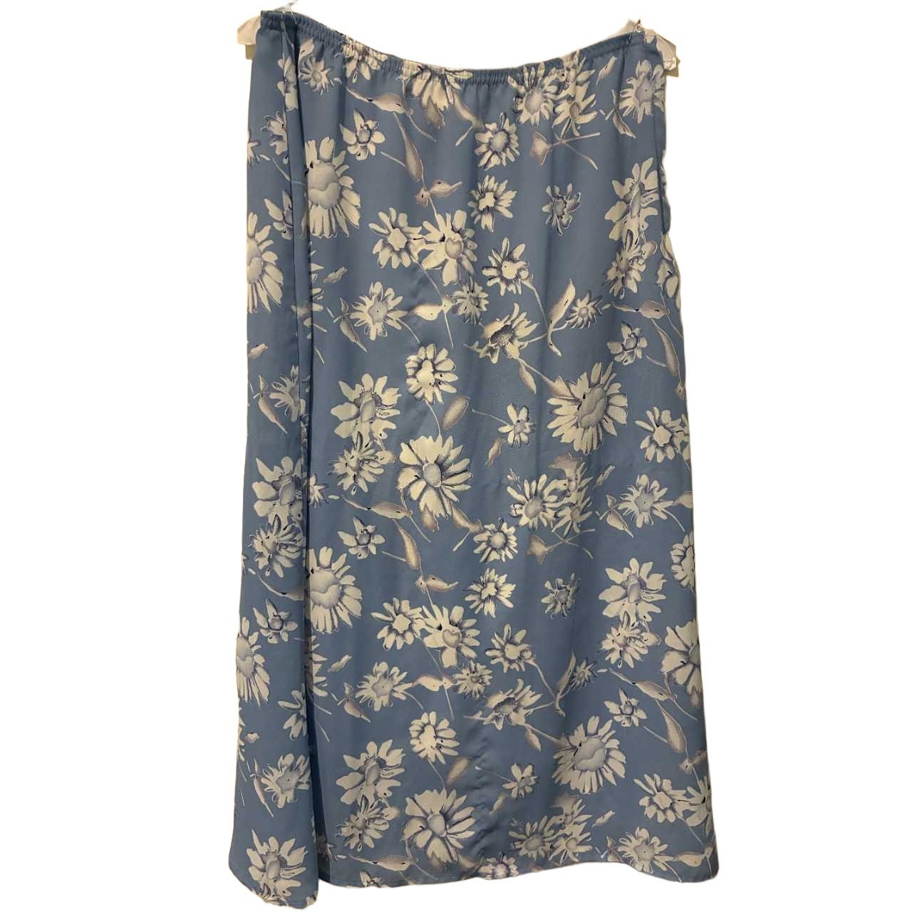 Worthington Floral Midi Skirt 14 Vintage Daisy Elastic Waist 90s Cottagecore